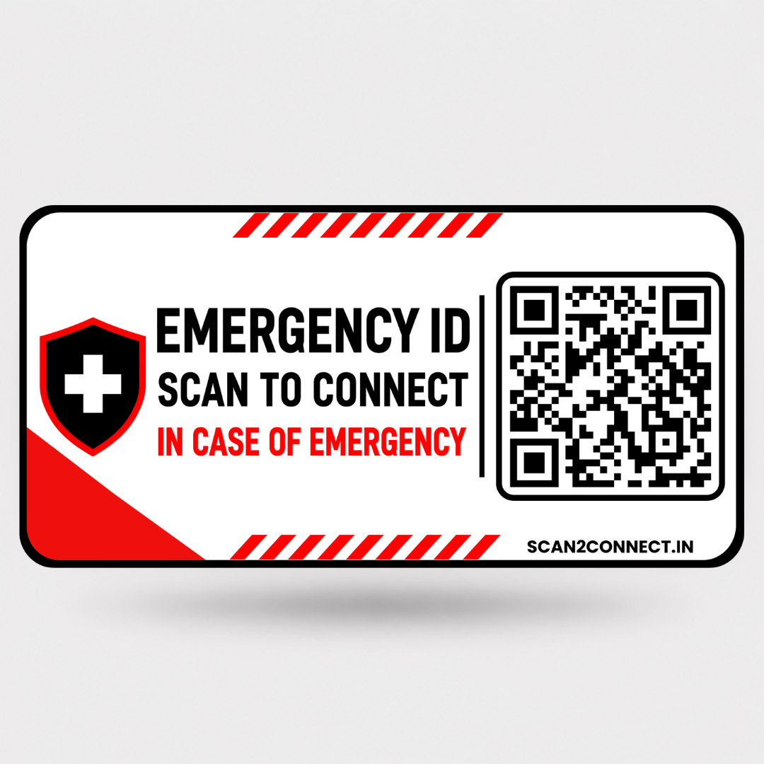 Smart QR Emergency Helmet Tag.