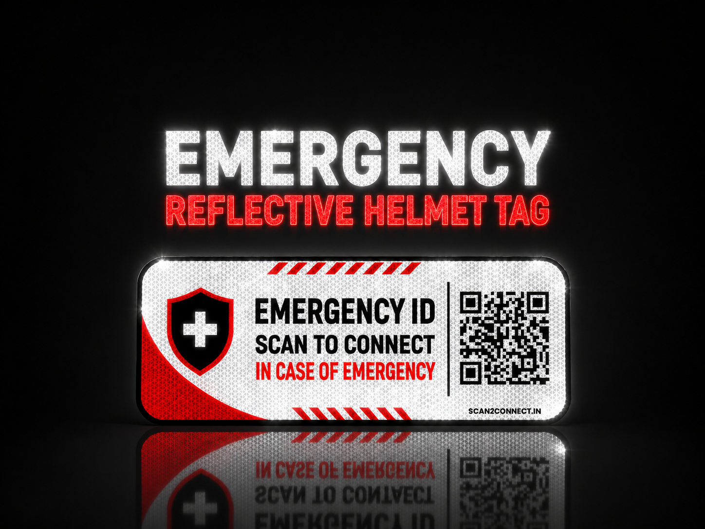 Smart QR Helmet Emergency Tag.
